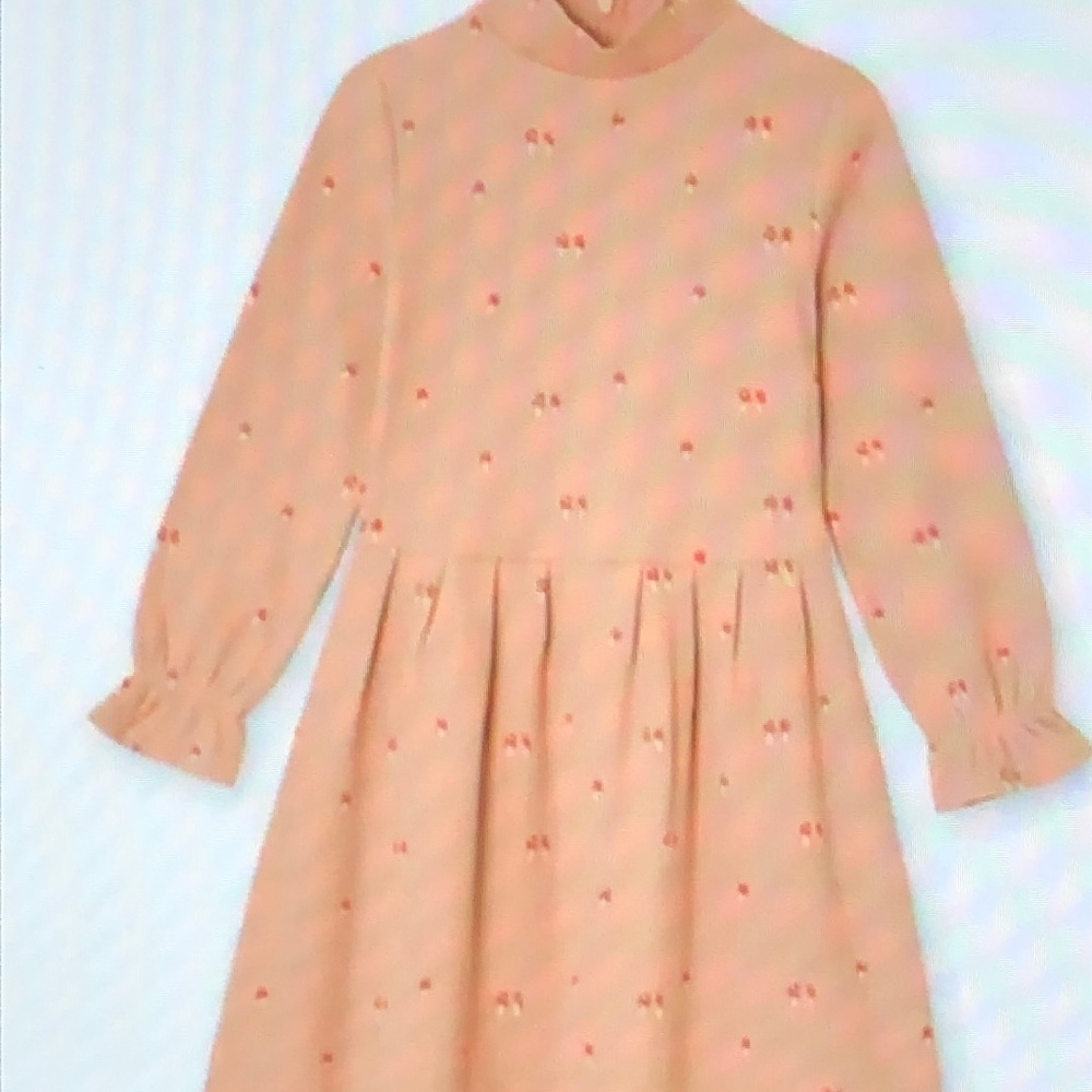 A Monday In Copenhagen Rose Dress Peach Kids Dress with Ruffle Sleeves size 10